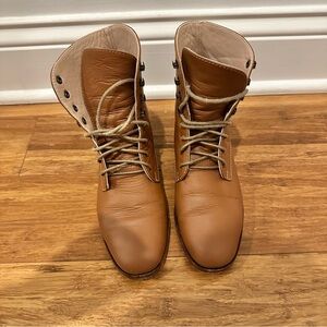 Christy Dawn Brown Lace Up Boots